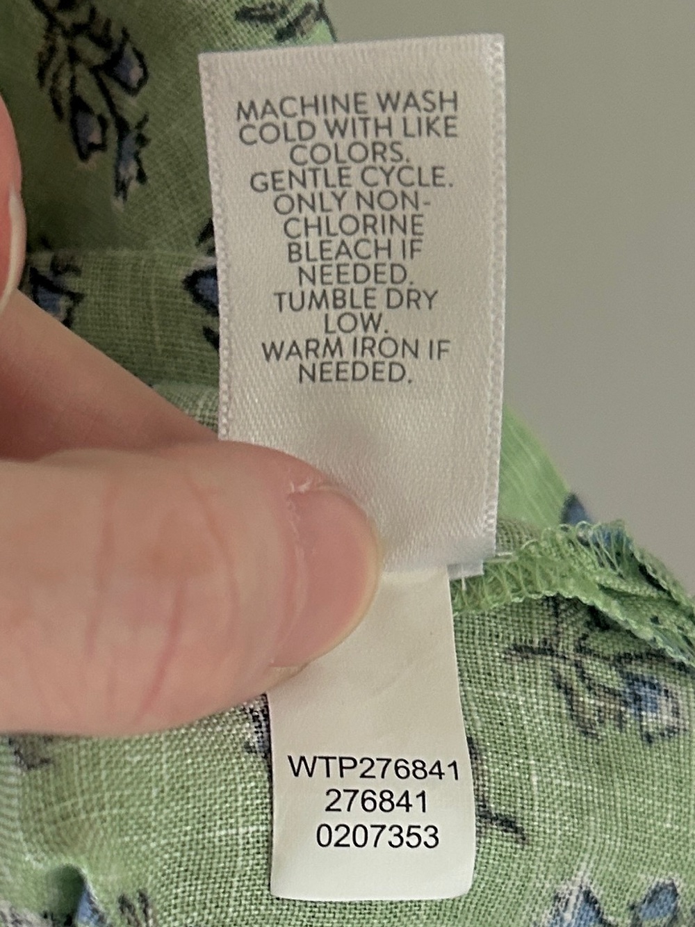 Pure Jill Linen Botanical Block Print Sleeveless Henley Blouse Relaxed Cottage S - Picture 12 of 12